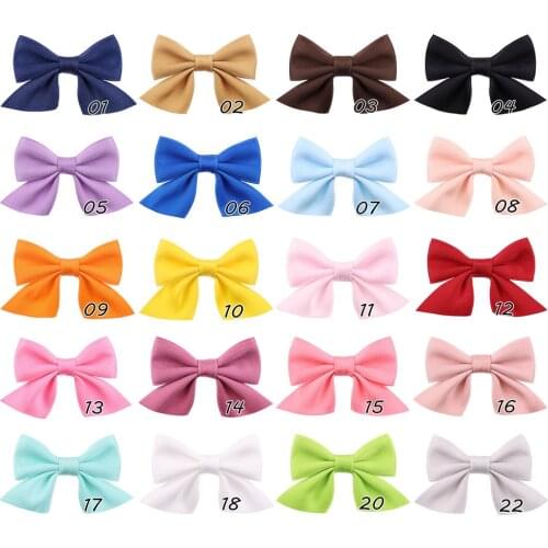 66PC/lot 3inch Solid Color Ribbon Hair Bow Hair Clips Toddler Hair Clips Handmade Bows Baby Girls Barrettes Hairpins Photo Props