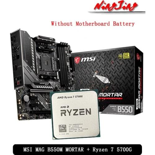 AMD Ryzen 7 5700G R7 5700G CPU + MSI MAG B550M MORTAR Motherboard Suit Socket AM4 All new but without cooler