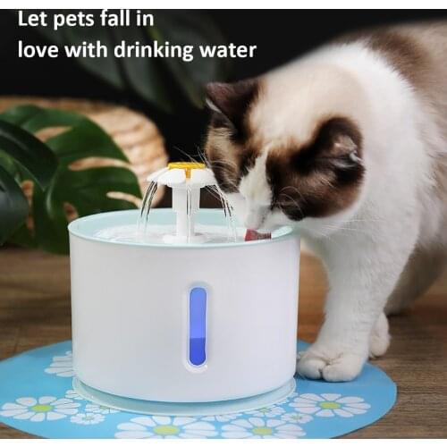 2.4L Automatic Pet Cat Water Fountain With LED Pet Fountain With Drinking Water Electric USB Dog Cat Mute Drinker Feeder Bowl