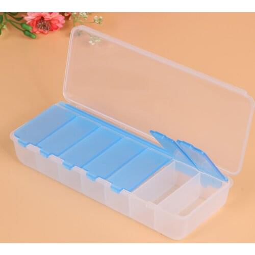 Large 7 Compartments Nail Art Rhinestone Container Travel Pill Case Holder Storage Weekly Pills Tablet Box Case Organizer