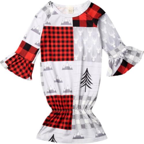 Kid Baby Boy Girl Christmas Swaddle Wrap Blanket Long Sleeve Cotton Sleeping Bag