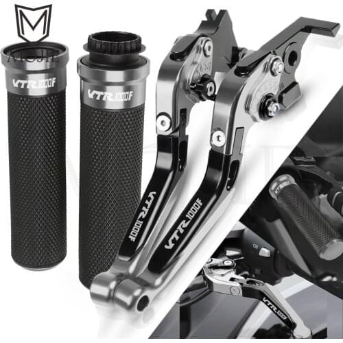 For Honda VTR1000 VTR 1000 1997-2004 1998 1999 2000 2001 2002 2003 Motorcycle CNC Brake Clutch Levers Handlebar Hand Grips Set