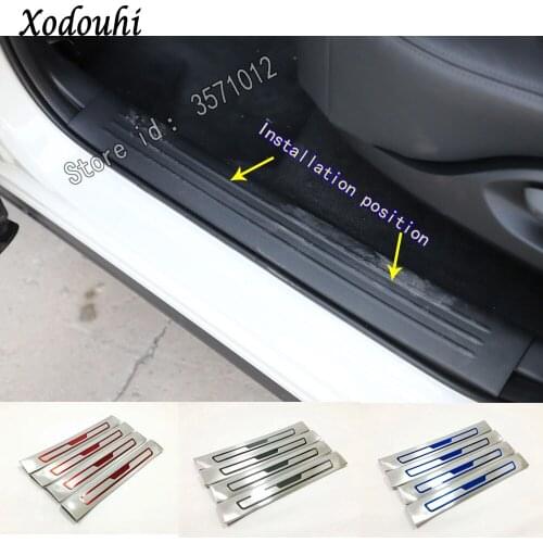 For Mazda CX8 CX-8 2017 2018 2019 2020 Car Sticker Ornament Pedal Door Scuff Plate Cover Inside Threshold Trim Frame Internal