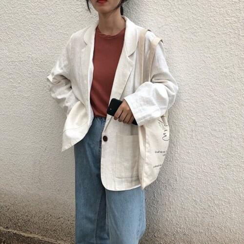 Женские льняные пиджаки Free Valley China At AliExpress