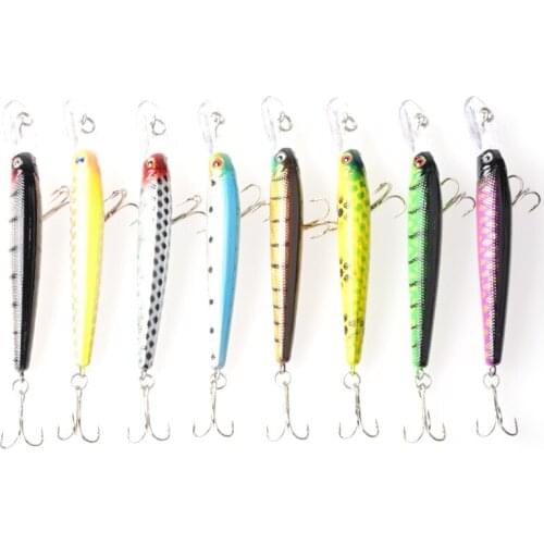 INFOF 10pcs/lot Minnow fishing lure spoonWobblers Artificial jig bait Hard Fishing Bait shone fishing tackle accessories pesca