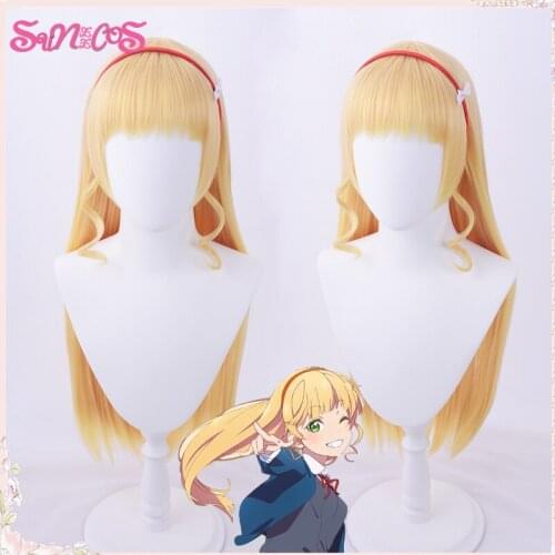 Liella! Heanna Sumire Blonde Cosplay Wigs headwear LoveLive!SuperStar!! Hair Heat Resistant Synthetic Halloween Free Wig Cap