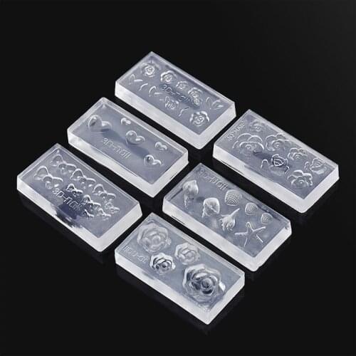 6pcs Fashion Durable 3D Silica gel Mold for Nail Art DIY Decoration Design