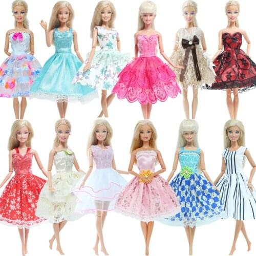 Fashion Mixed Style Doll Dress Wedding Party Gown Daily Casual Wear Colourful Skirt Accessories Clothes for Barbie Doll DIY Toy