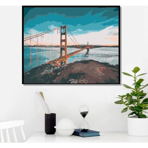 YIJIE DIY Painting By Numbers Seaside scenery Drawing On Canvas HandPainted Painting Art Gift DIY Home Decoration