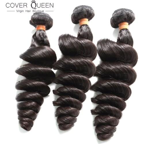 COVER QUEEN Onecut Hair 6-28 30 Inch Virgin Peruvian Hair Weave Bundles Loose Wave 100% Unprocessed Human Hair Extensions 3 Pcs