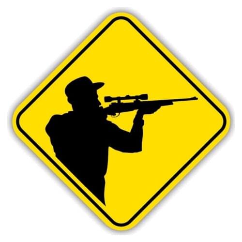 Hot Interesting Cover Scratches Car-Stickers Warning Hunters for Bumper Rear S Decal Auto Exterior Decoration KK13*13cm