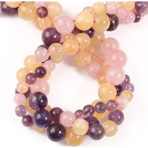 Natural Super Seven Crystal Amethyst Quartz Stone Beads Loose Spacer Beads For Jewelry Making DIY Bracelet Necklace 6/8/10mm 15
