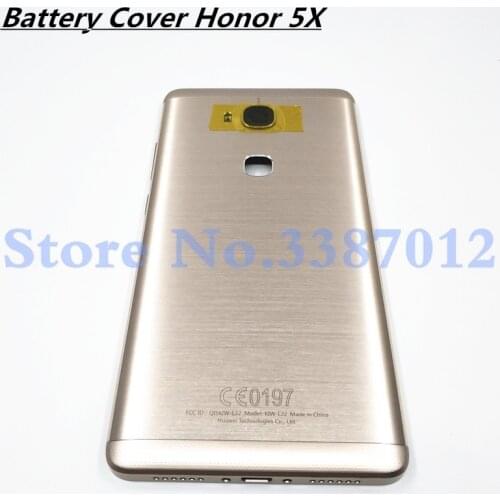 New Battery Metal Aluminum Back Cover For Huawei Honor 5X Housing Case With Camera Lens + Power Volume Buttons