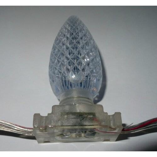 NEW! 50nodes C9 DC12V WS2811 LED technicolor pixel;IP68;with epoxy resin filled;transparent PC material and clean wire