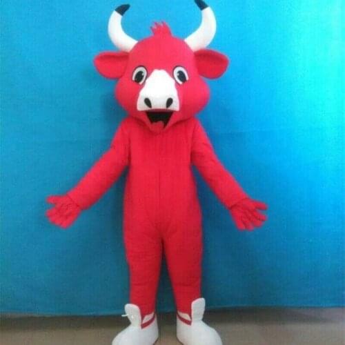 New Happy Carnival Mascot Halloween Cartoon Red Bull Cosplay Performance Costume Adult Use Birthday Advertising Parade Set