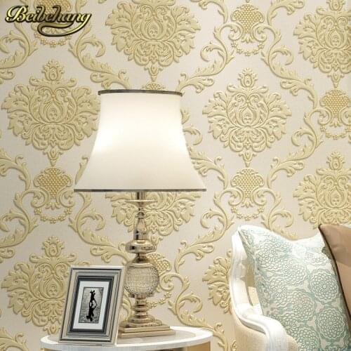 Beibehang Shangdi 3D European non-woven wallpaper Damascus living room bedroom TV background wall paper days silk papel parede