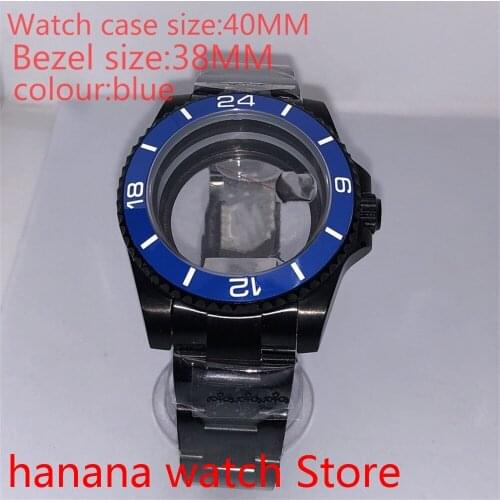 Suitable for NH35 36 Mingzhu2813 Miyata self-winding 40mm transparent black box series with rotating ceramic blue bezel