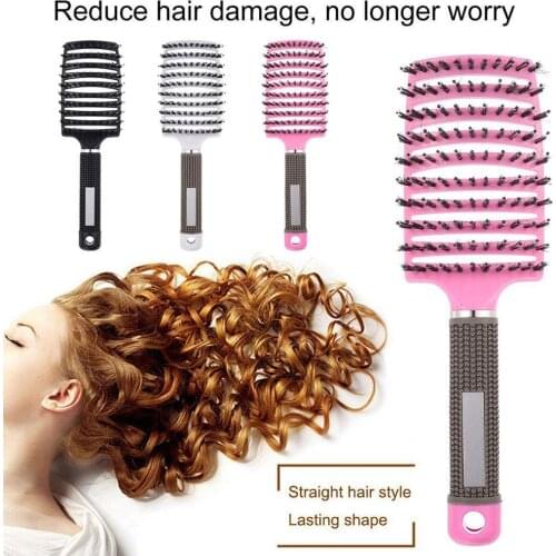 Scalp Massage Comb Hair Brush Hairbrush Bristle Nylon Women Wet Curly Detangle Hair Brush Comb Salon Hairdressing Styling Tool