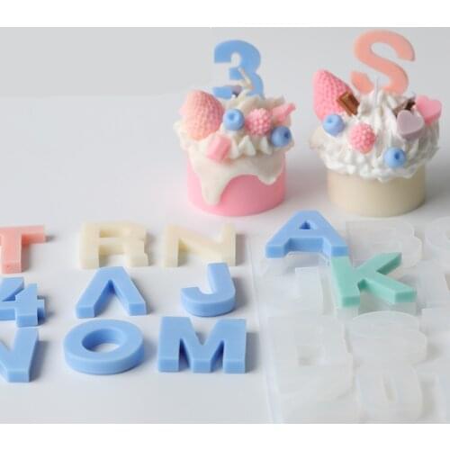 26 Letters 0-9 Digital Mold DIY Candle Mold Listing Scented Candle DIY Silicone mold Aroma Gypsum Mold Fondant Cake Mold