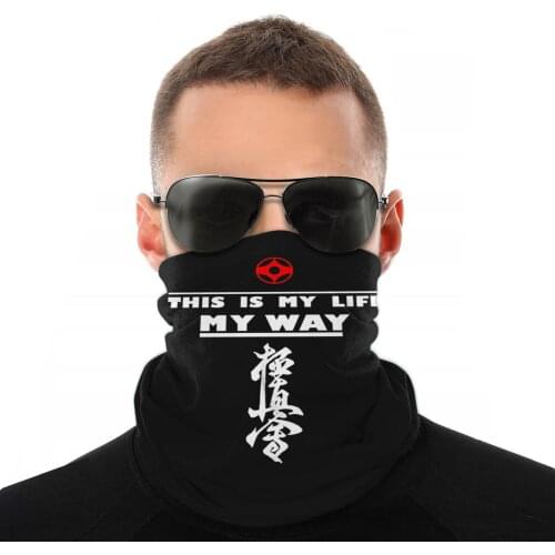 Kyokushin My Life My Way Magic Scarf Neck Face Mask Fashion Tube Mask Seamless Bandanas Polyester Headwear Cycling Hiking