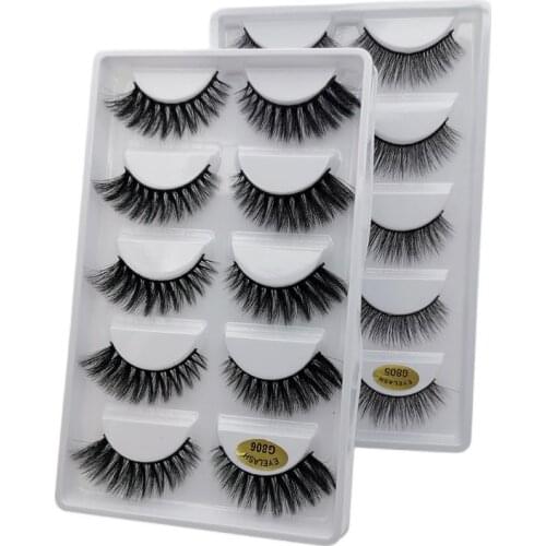 YSDO 5 pairs mink eyelashes hand made 3d natural false eyelash faux cilios mink volume eyelashes 3d mink lashes fluffy lashes 06