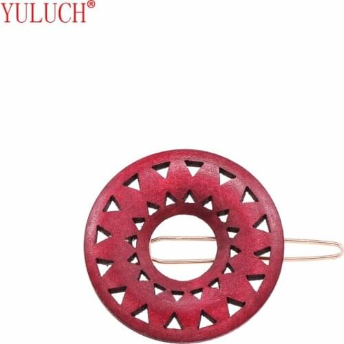 YULUCH 2018 Pop Classic Half-Hollow out Pendant Earrings For Fashion Woman Word Clip Wood Party Jewelry Gift