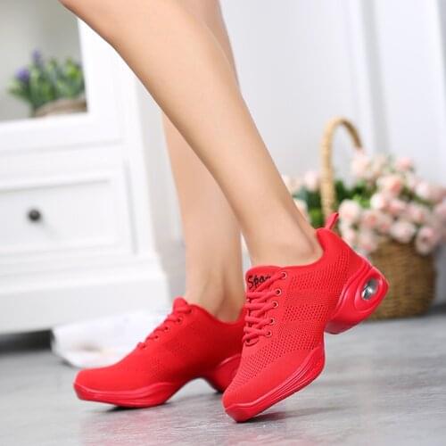 Womens Dance Shoes Woman Jazz Dancing High-quality Fly Weaving Mesh Sneakers Lady Modern Female Sports