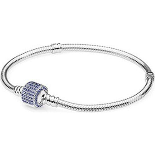 Authentic 925 Sterling Silver 3 Color Love Heart Chain pandora Bracelet For Female Charms Bracelets & Bangles Silver Jewelry