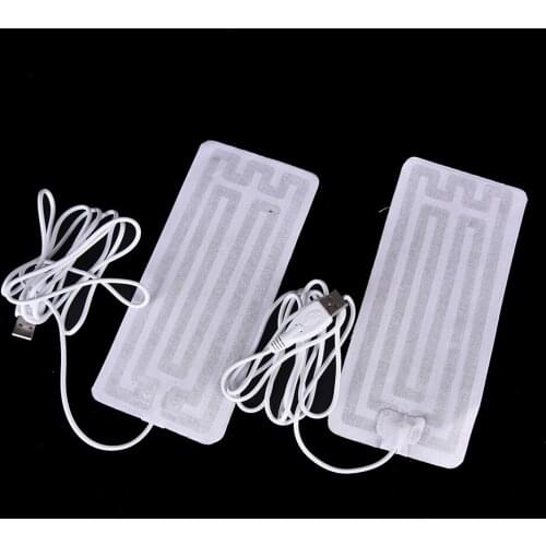 1 Pair 8cm*18cm 5V USB Heated Socks Carbon Fiber Pads Electric Heated Insoles Winter Warm Arm Hands Waist Heated Gloves
