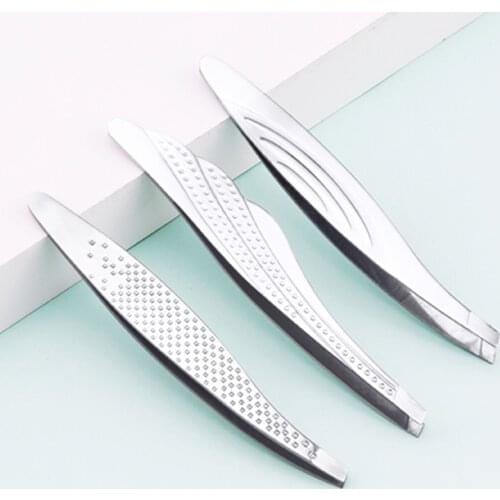 1PC Hot Sale Eyebrow Tweezers Stainless Steel Slanted Flat Point Tip Hair Removal Professional Eye Brow Tweezers Cilp Beauty