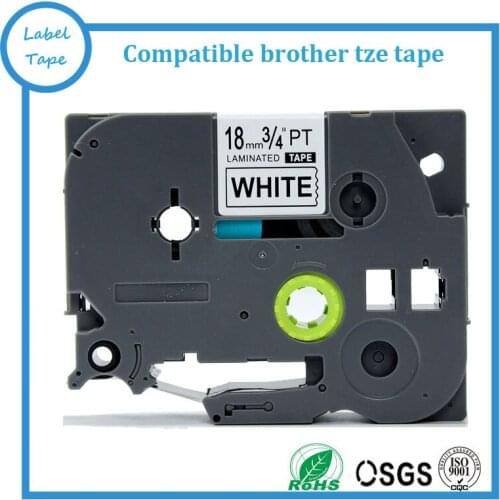 18mm TZe label tape black on white ptouch tz tape tze 241 tz241 tze241 tz 241 for brother P-touch printer