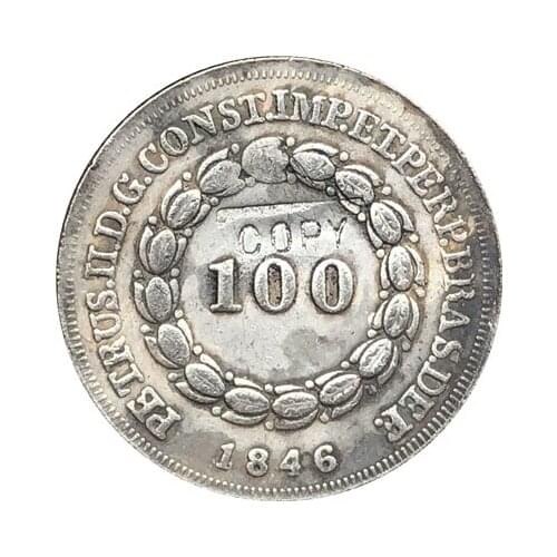 1846 Brazil 100 Reis coins COPY