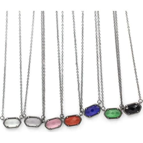 2020 Hot Selling Classic Small Geometric Cats Eye Stone Pendant Necklace Mini Geometric Choker Pendant Necklace