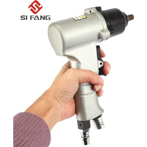 3/8" Bright Silver Gun Type Pneumatic Wrench Pneumatic Impact Wrench Small Wind Gun Pneumatic Impact Wrench for Car Repair