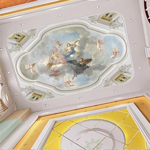 Wellyu Custom large-scale mural 3d wallpaper European-style angel ceiling living room bedroom ceiling background 3d wallpaper