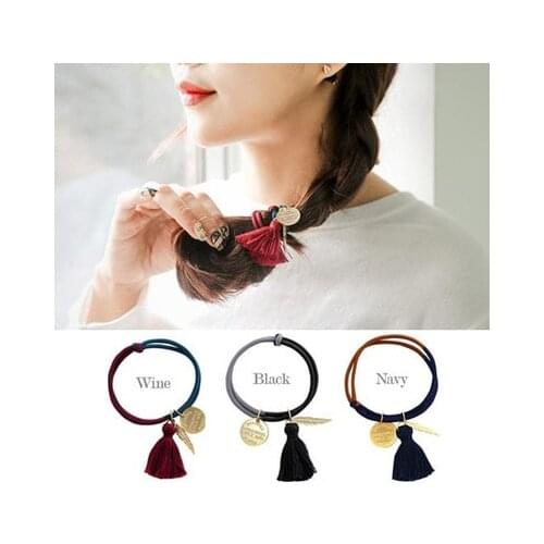 Korean hair accessories headdress Japanese and Korean version of autumn and winter new products retro color leaves tassel hair r