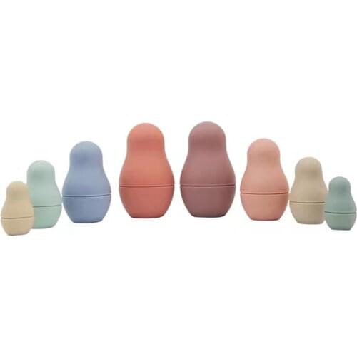 Kids Matryoshka Toy BPA Free Silicone Building Block Baby Intellectual Doll Educational Gift Food Grade Teether DIY for Kid