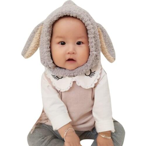 Childrens Hat Autumn and Winter Puppy Long Ears Knitted Earmuffs Hat Warm Padded Baby Woolen Cap
