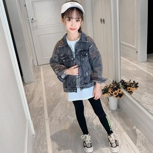 Girls Babys Kids Coat Jacket Outwear Black Jean Winter Autumn Thicken Warm Overcoat Top Outdoor Sport Birthday Childrens Cloth