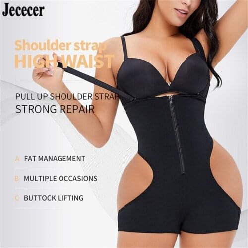 Women Butt Lifter Body Shapers Sexy Thong Bodysuit Zipper Hook Tummy Control Waist Trainer Hip Enhance Slimming Control Panties