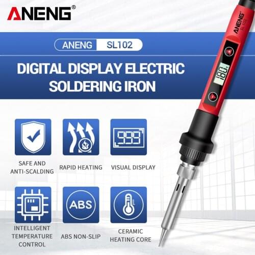 1pcs 60W Digital Display Electric Soldering Iron Adjustable Temperature Welder Portable Mini Ceramic Heater Welding Tools