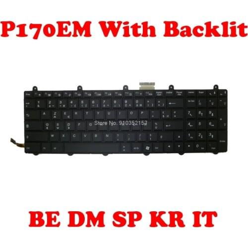 Keyboard For CLEVO P150EM P150SM P170EM P270WM3 P370EM3 P570WM3 Belgium BE Denmark DM Spanish Korea KR Italy IT New