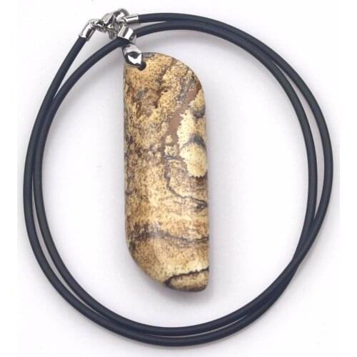 Leaf shape picture jaspers stone pendant natural gemstone pendant DIY jewelry pendant for woman for man wholesale