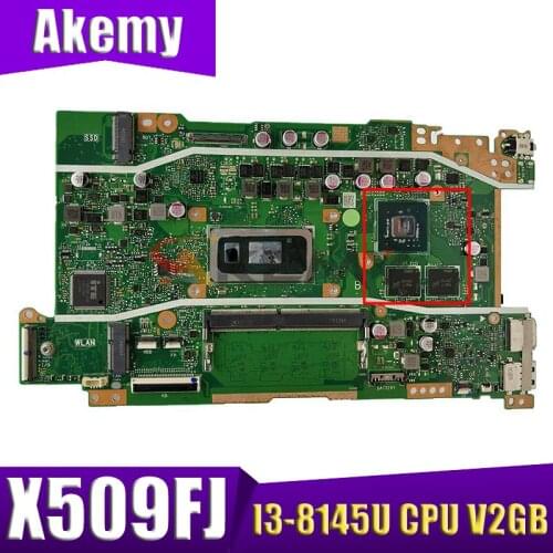 Akemy For ASUS Vivobook X509F X509FB X509FJ X509FL original motherboard mainboard X509FL laptop mainboard W/ I3-8145U CPU V2GB