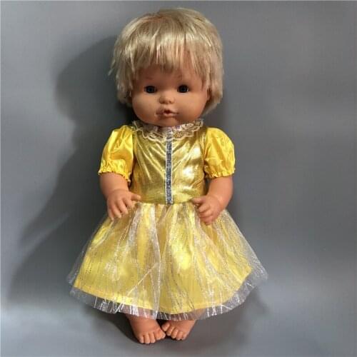 New Clothing Tulle Dress Yellow Fit 42cm Nenuco Doll Nenuco y su Hermanita And 43cm Baby Doll Clothes Accessories