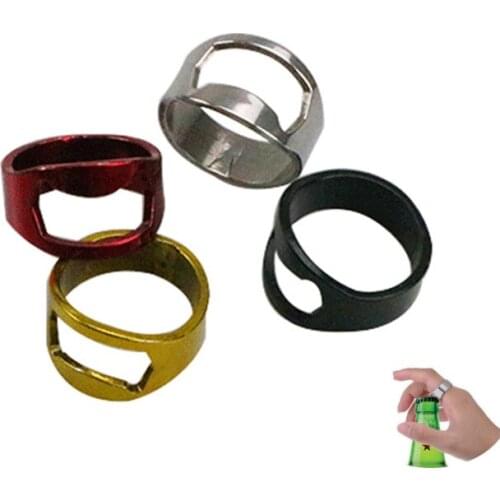 New 1Pcs Unique Creative Multi-function Portable Stainless Steel Colorful Ring-Shape Opener Beer Bottle Opener Kitchen Bar Tool