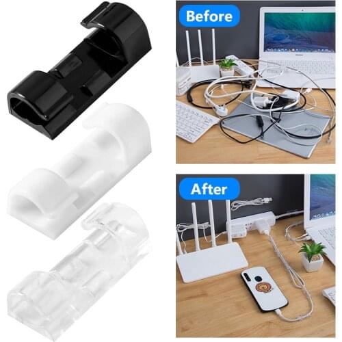 20/60PCS Self Stick Wire Organizer Line Cable Clip Buckle Clips Clamp Table Wall Fixer Fastener Holder Data Line Winder