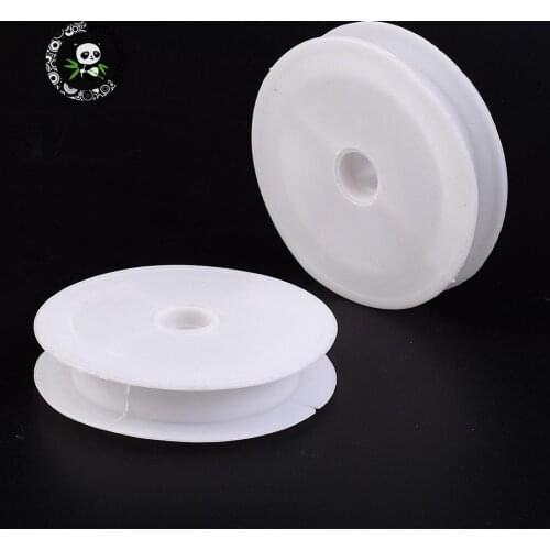 30pcs Plastic Empty Spools for Wire, Thread Bobbins, White, 83x16mm
