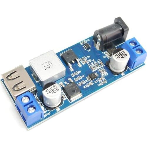 Step Down Voltage Regulator DC 9V-36V 24V/12V to 5V 5A Voltage Reducer Transformer Module Board with USB Port, LED Light