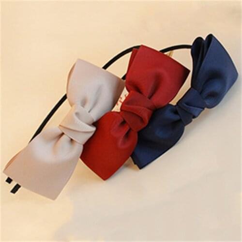 Sweet Colors High-quality Canvas Bow Knot Hairband for Women Fashion School Party Hair Bow Girl Headband Hair Accessories